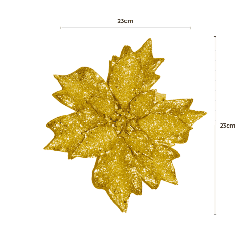 Glittery Poinsettia Gold - Christmas ornaments by Masons Home Decor - Christmas Tree Singapore