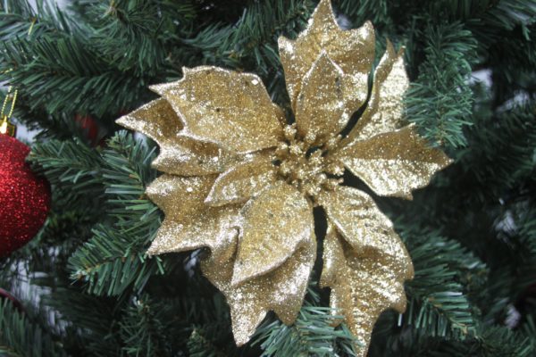 Gold Glittery Poinsettia - Masons Home Decor Singapore