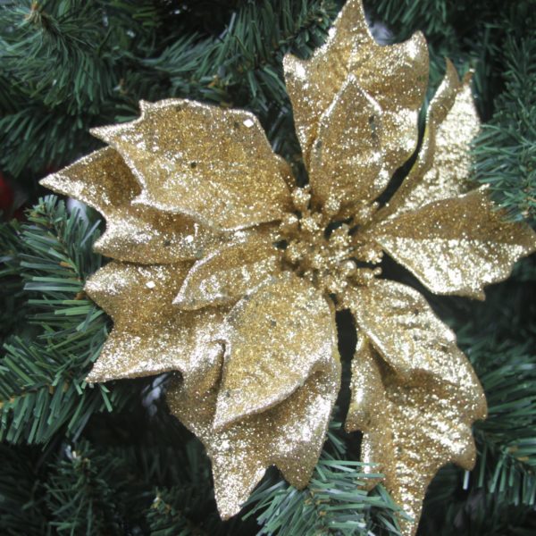 Gold Glittery Poinsettia - Masons Home Decor Singapore