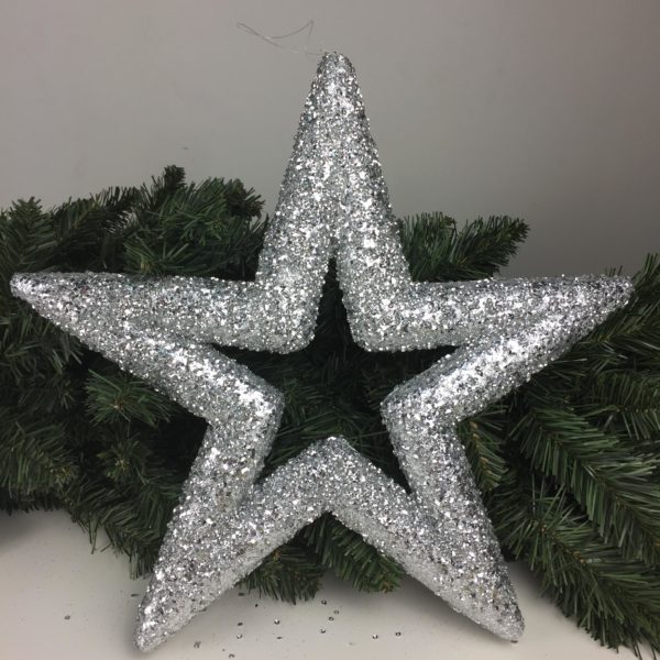 Silver Cassiopeia Giant Star Tree Topper Christmas Ornaments by Masons Home Decor