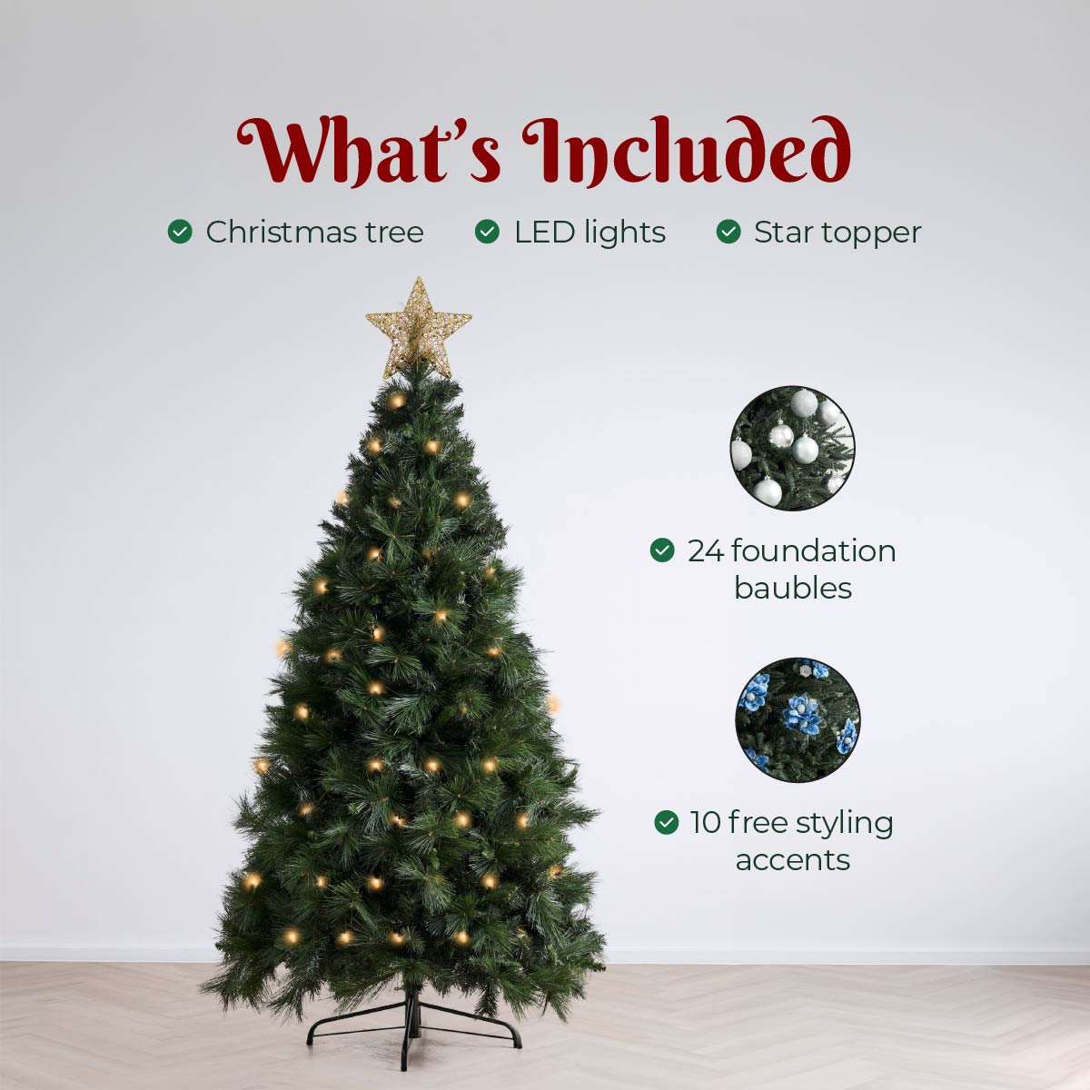 Abaco Giant Needle Pine Christmas Tree Starter Kit (5ft / 6ft) - Image 2