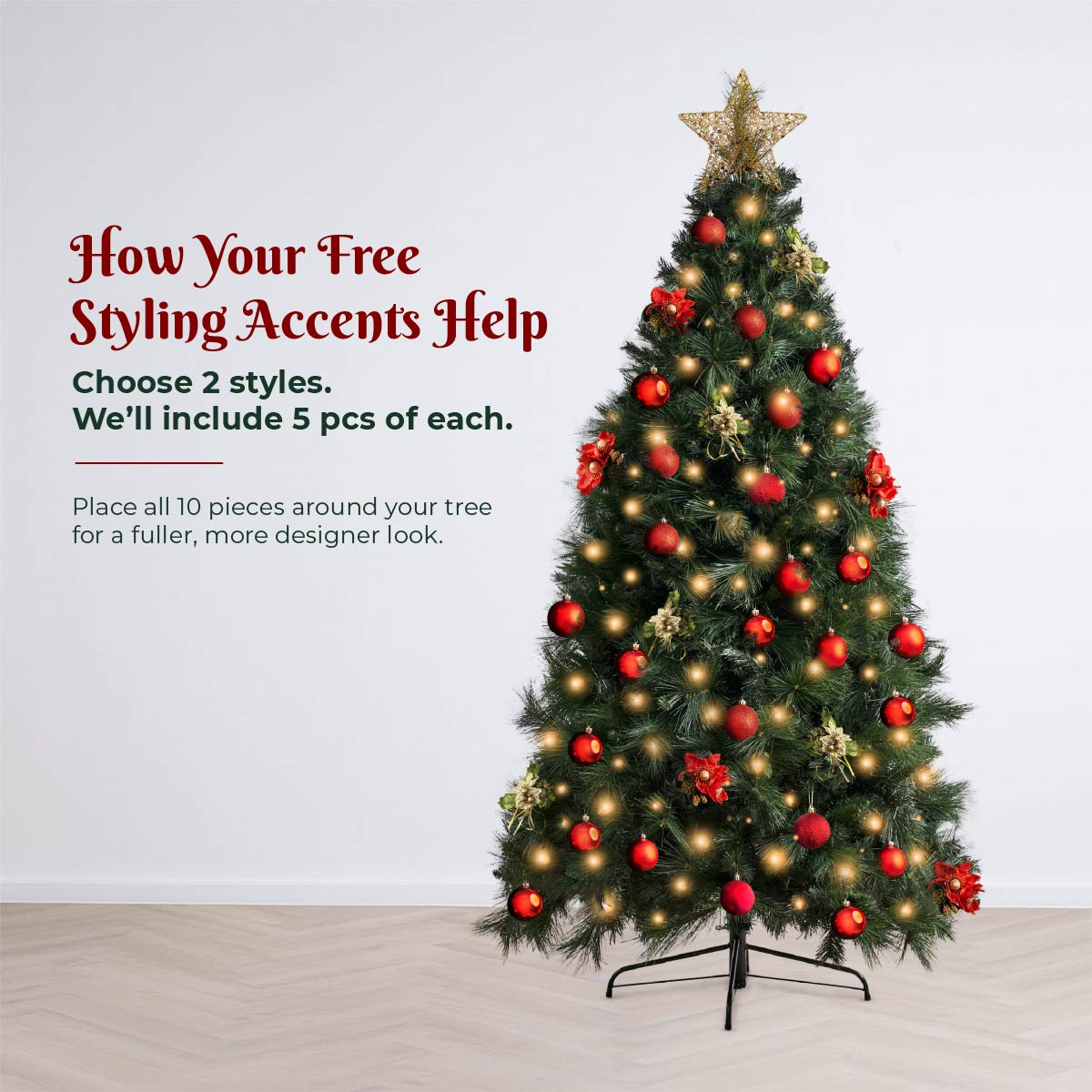 Abaco Giant Needle Pine Christmas Tree Starter Kit (5ft / 6ft) - Image 4