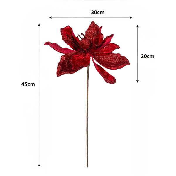 Elizabeth Magnolia Flower Tree Pick Red Dimensions