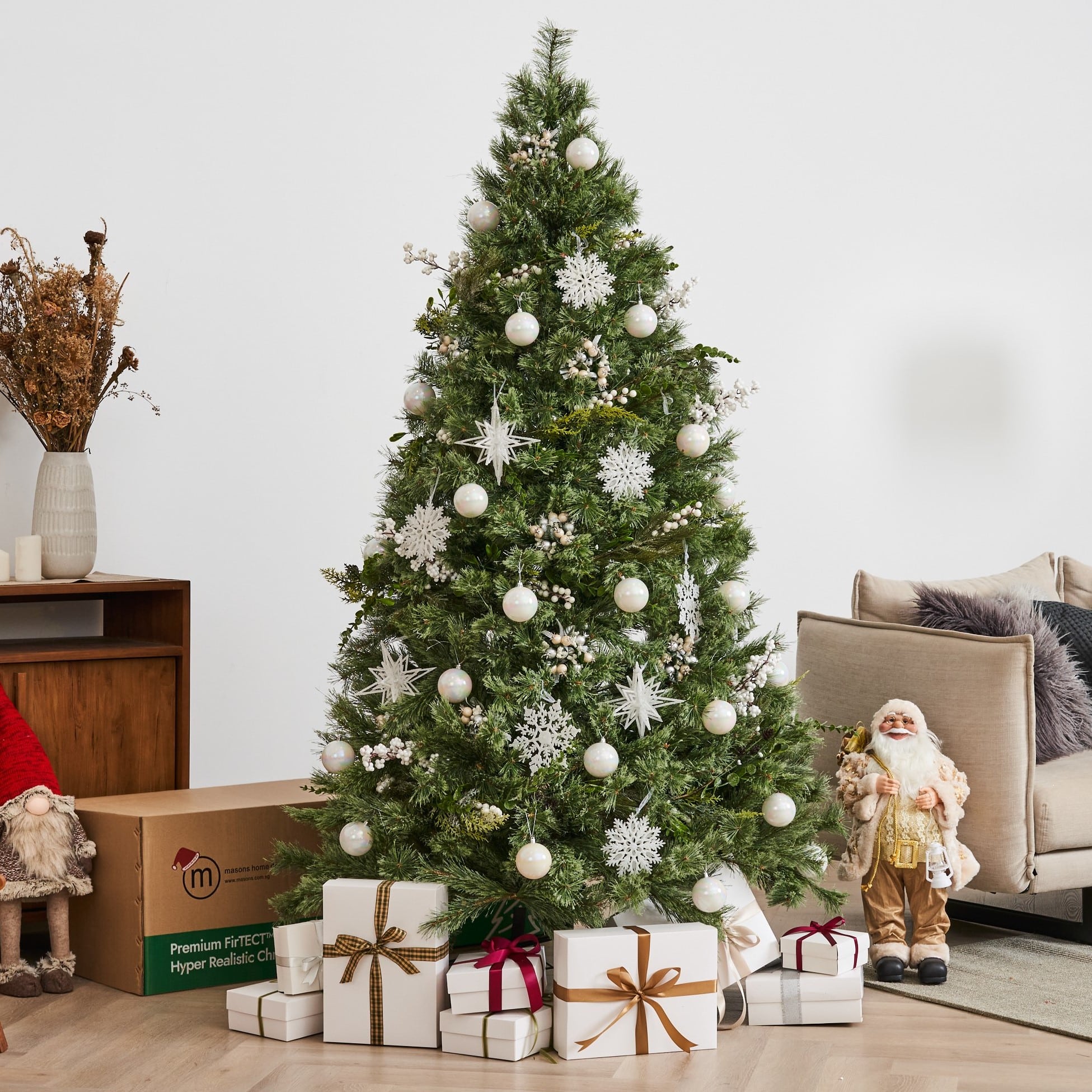 White theme artficial Christmas tree