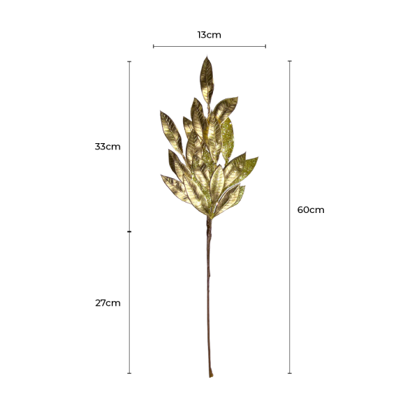 Tekoa Leaf Spray Gold Dimensions by Masons Home Decor - Christmas Tree Singapore