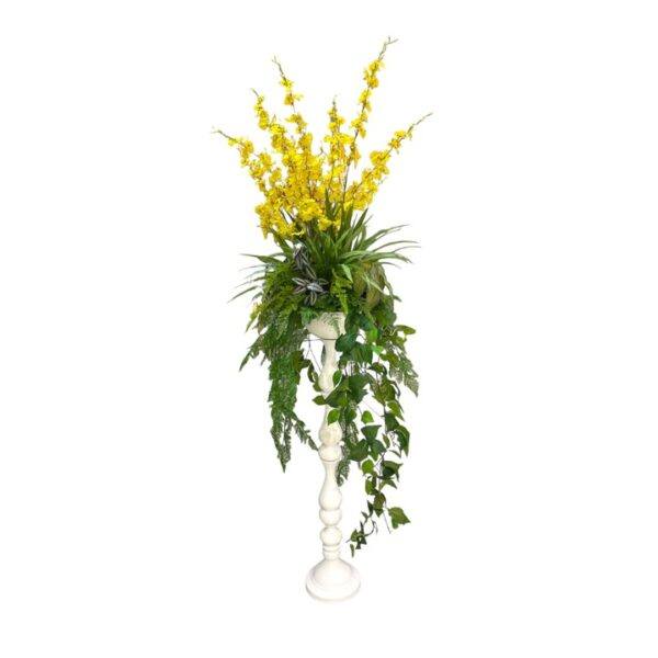 Artificial Dancing Orchid Arrangement on White Stand by masons home decor singapore
