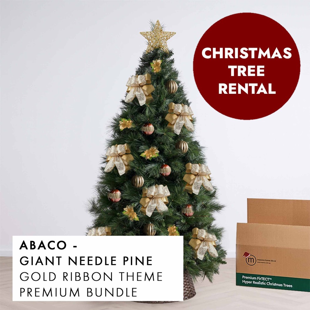 Gold Ribbon Theme Christmas Tree Rental Abaco by Masons Home Decor - Christmas Tree Singapore