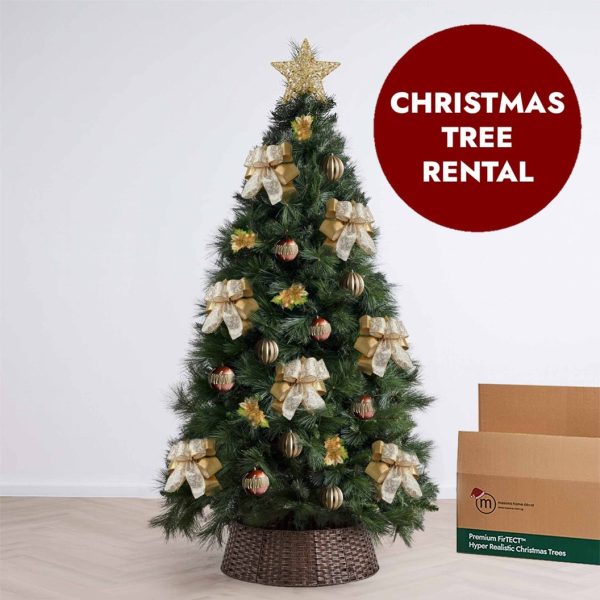 Gold Ribbon Theme Christmas Tree Rental by Masons Home Decor - Christmas Tree Singapore