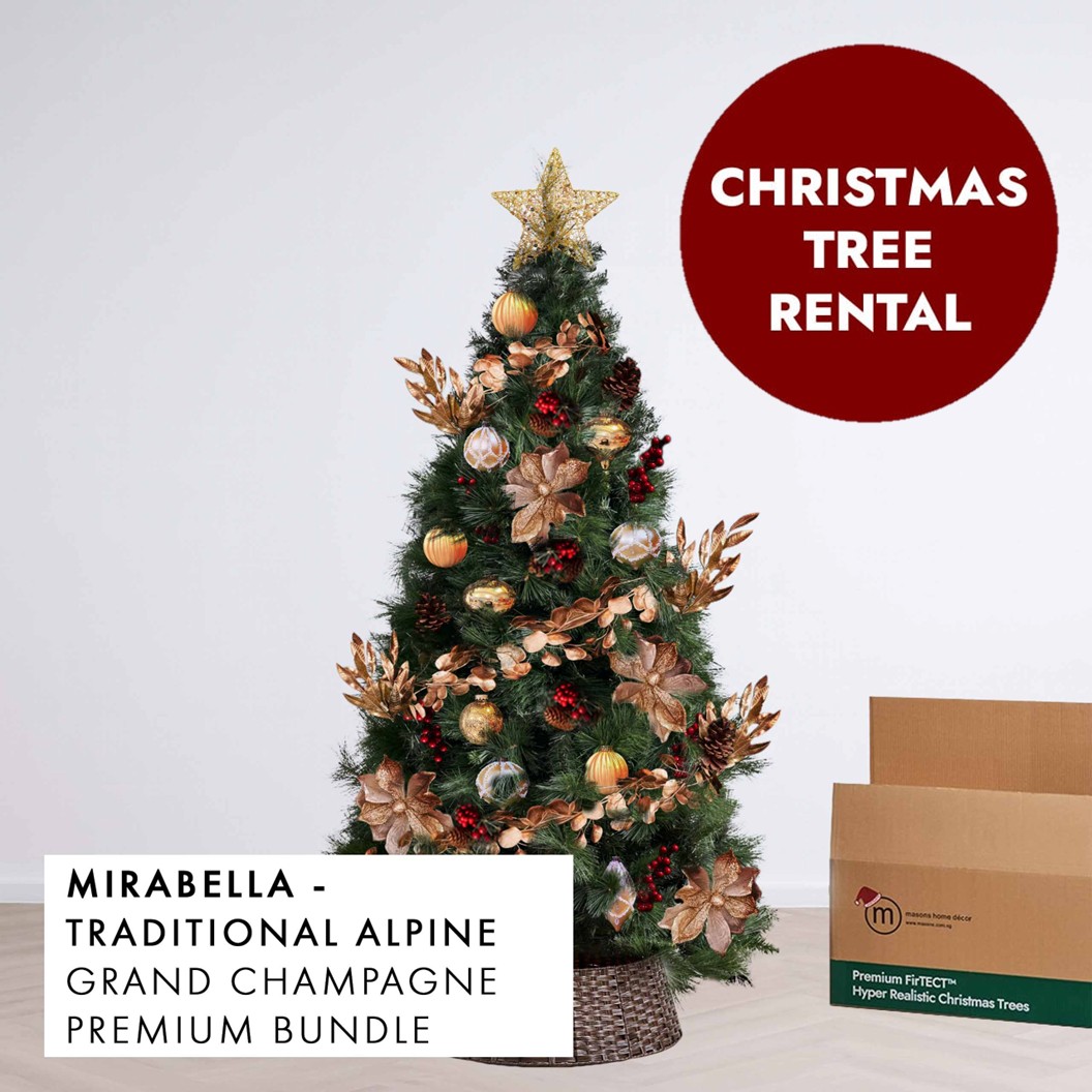 Grand Champagne Christmas Tree Rental Mirabella by Masons Home Decor - Christmas Tree Singapore