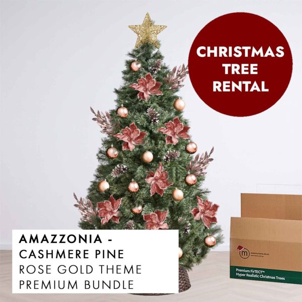 Rose Gold Theme Christmas Tree Rental Amazzonia by Masons Home Decor - Christmas Tree Singapore