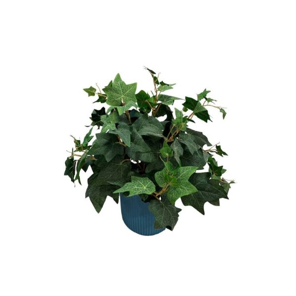 Artificial Potted Ivy Bush - Teal Straight Textured Pot 1 by masons home decor singapore