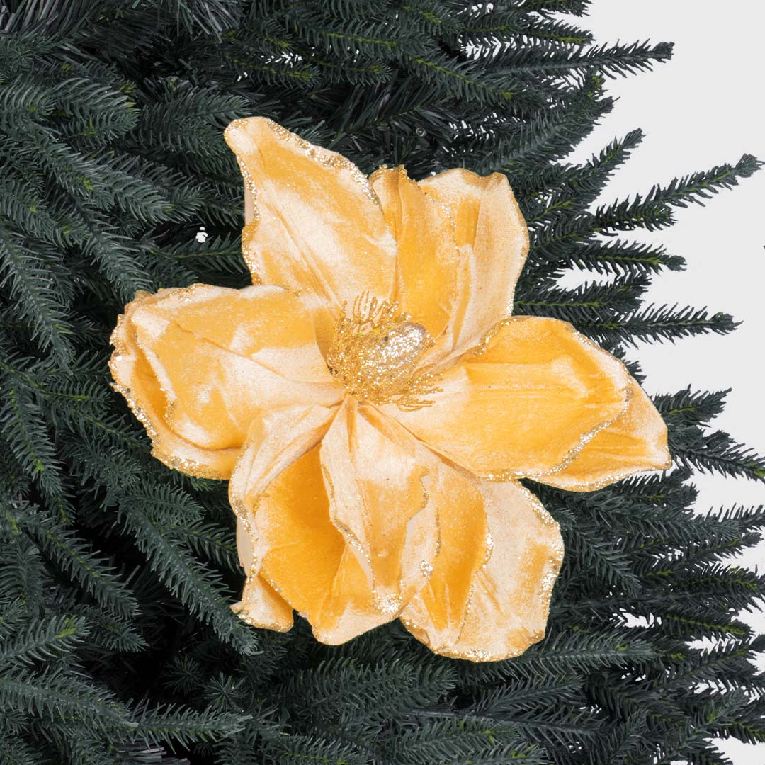 Elizabeth Magnolia Artificial Flower Gold - Christmas ornaments by Masons Home Decor - Christmas Tree Singapore