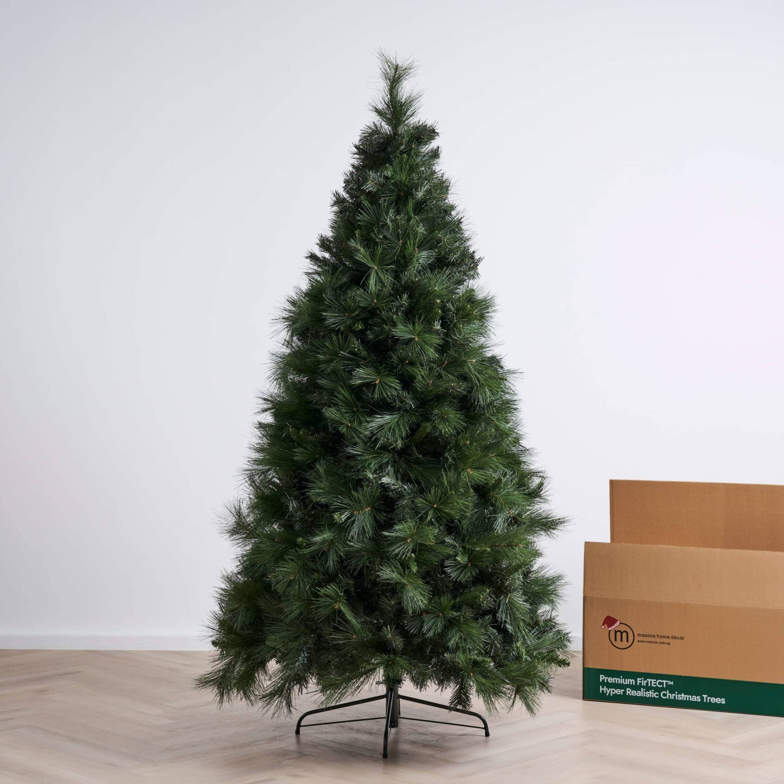 Dark green artificial Christmas tree