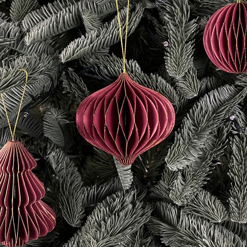 ELDRIA Winter Bauble Set - Maroon by Masons Home Decor - Christmas Tree Singapore