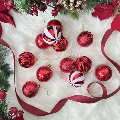 VELVORA Peppermint Bauble Set by Masons Home Decor - Christmas Tree Singapore