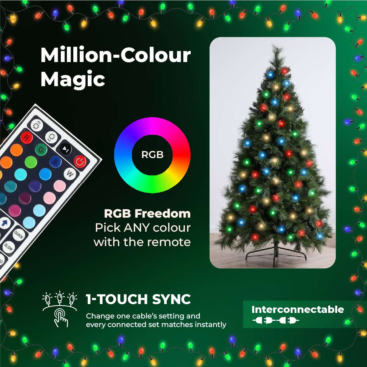 Christmas Tree String Lights RGB Luci Di Natale 2.0 by Masons Home Decor - Christmas Tree Singapore