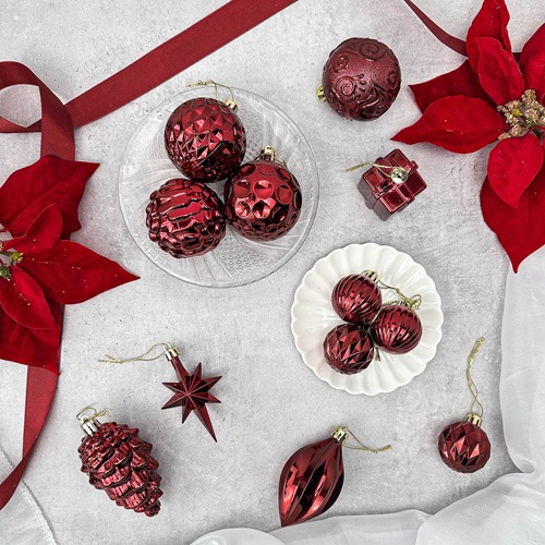 ECLIMA Scarlet Luxe Ornament Set by Masons Home Decor - Christmas Tree Singapore