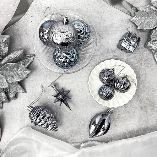 ONEX Frosted Steel Ornament Set by Masons Home Decor - Christmas Tree Singapore