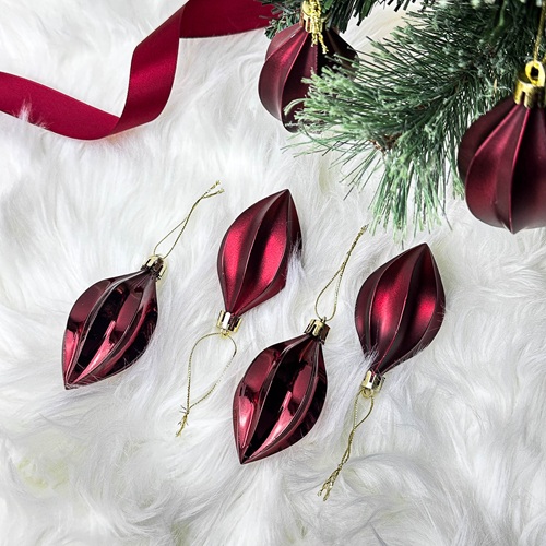 CARONIA Crimson Sculpt Drop Ornament Set by Masons Home Decor - Christmas Tree Singapore