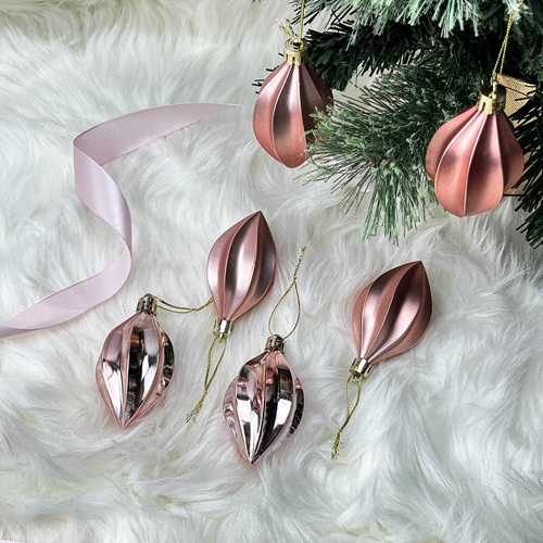 CARONIA Blush Sculpt Drop Ornament Set by Masons Home Decor - Christmas Tree Singapore