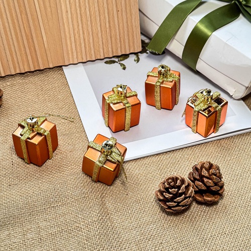 PRISMARA Mini Gift Box Bauble Set - Orange by Masons Home Decor - Christmas Tree Singapore
