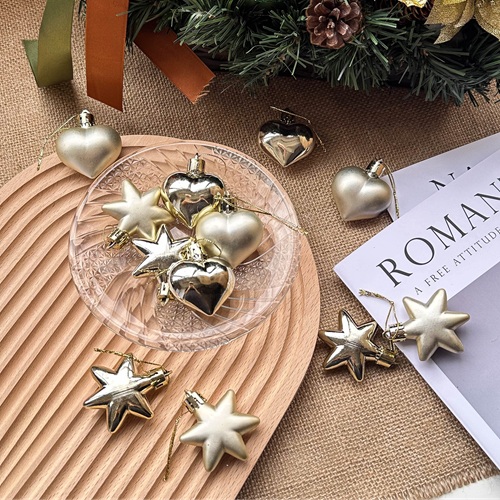 STELLEUR Heart & Star Ornament Set - Gold by Masons Home Decor - Christmas Tree Singapore