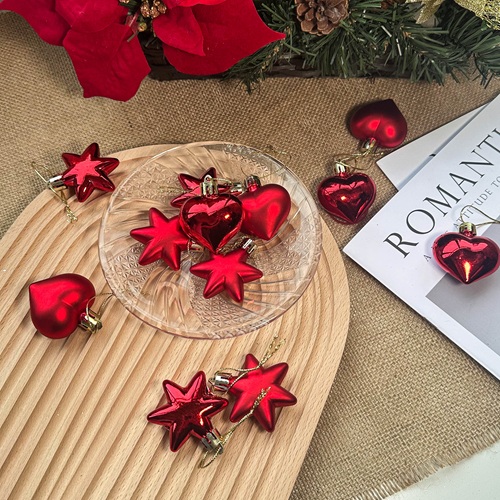 STELLEUR Heart & Star Ornament Set - Red by Masons Home Decor - Christmas Tree Singapore