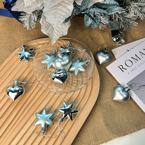 STELLEUR Heart & Star Ornament Set - Tiffany Blue by Masons Home Decor - Christmas Tree Singapore