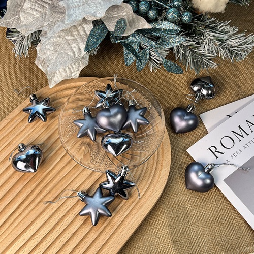 STELLEUR Heart & Star Ornament Set - Silver by Masons Home Decor - Christmas Tree Singapore