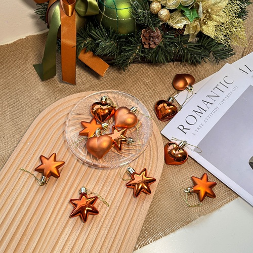 STELLEUR Heart & Star Ornament Set - Orange by Masons Home Decor - Christmas Tree Singapore