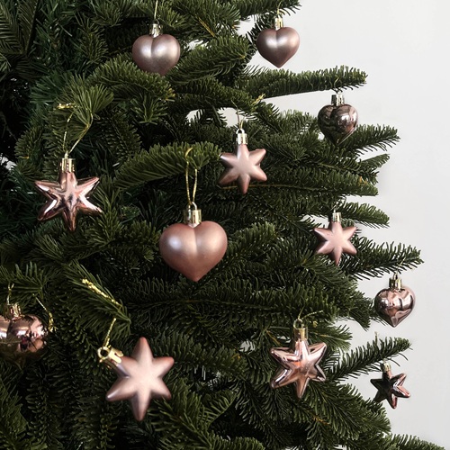 STELLEUR Heart & Star Ornament Set - Rose Gold by Masons Home Decor - Christmas Tree Singapore