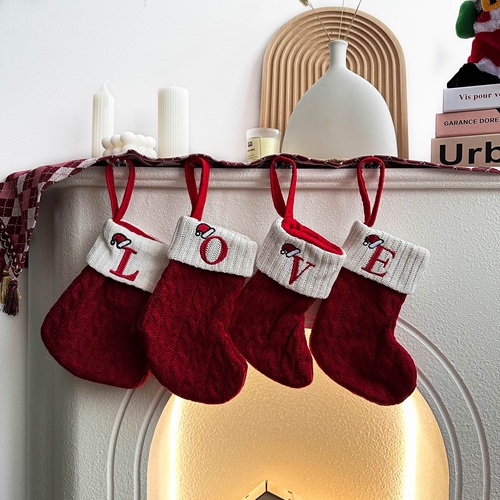 Nordic Knit Stockings with Embroidered Letters by Masons Home Decor - Christmas Tree Singapore