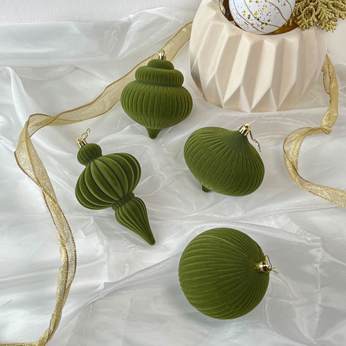 VELEZE Suede Bauble Set - Light Green by Masons Home Decor - Christmas Tree Singapore