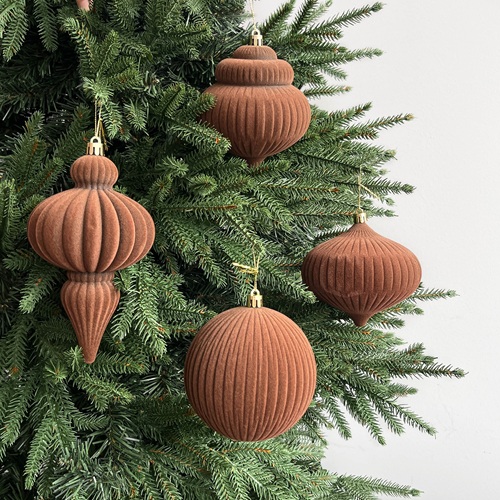 VELEZE Suede Bauble Set - Bronze by Masons Home Decor - Christmas Tree Singapore