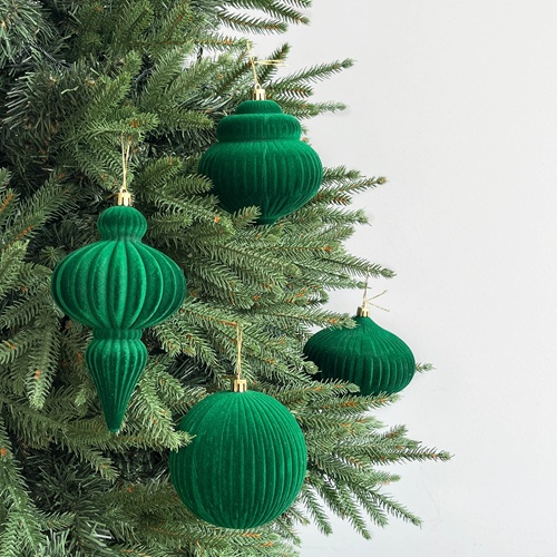 VELEZE Suede Bauble Set - Green by Masons Home Decor - Christmas Tree Singapore