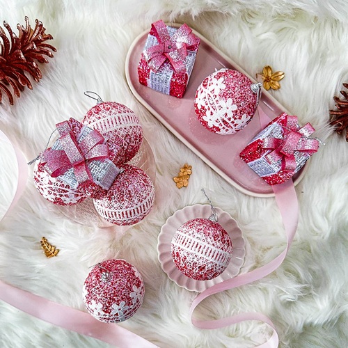 NIVERA Winter Bauble Set - Rose Gold by Masons Home Decor - Christmas Tree Singapore