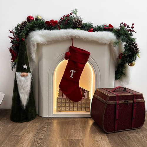 Winterberry Knit Stockings with Embroidered Letters (T) by Masons Home Decor - Christmas Tree Singapore