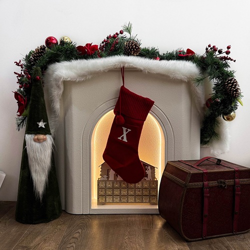 Winterberry Knit Stockings with Embroidered Letters (x) by Masons Home Decor - Christmas Tree Singapore