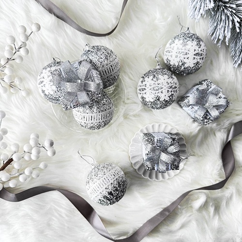 NIVERA Winter Bauble Set - Silver by Masons Home Decor - Christmas Tree Singapore