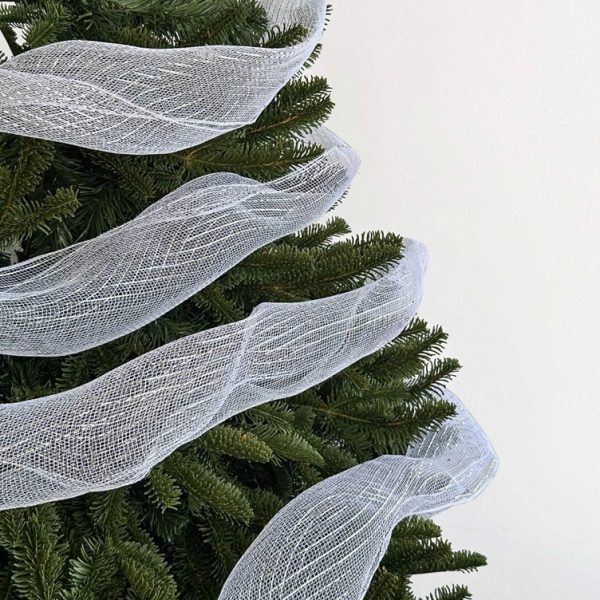 Glittery Mesh Ribbon Garland Silver by Masons Home Decor - Christmas Tree Singapore