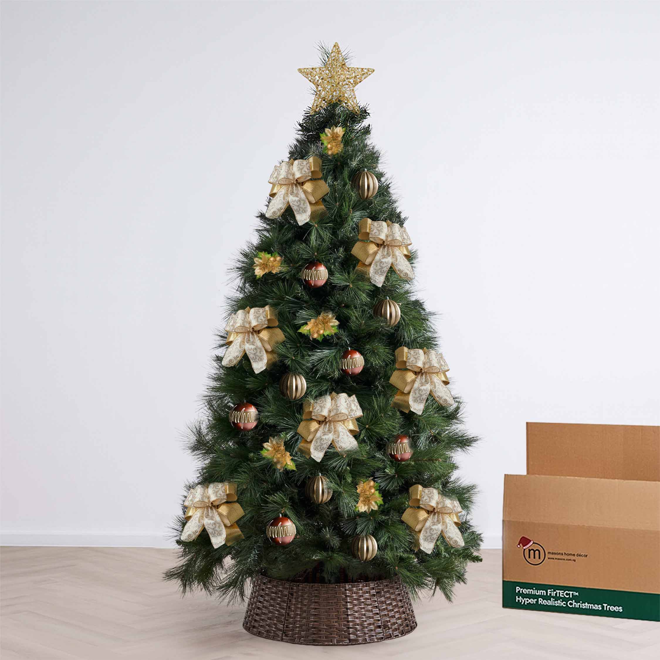 Gold Ribbon Christmas Tree Premium Bundle by Masons Home Decor