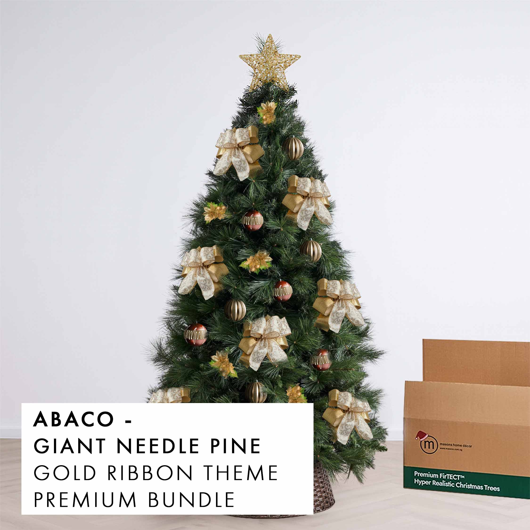 Gold Ribbon Christmas Tree Premium Bundle Abaco by Masons Home Decor