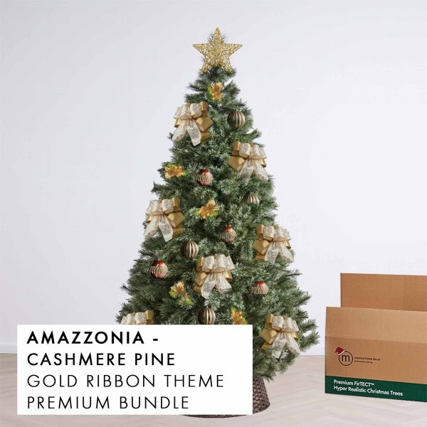 Gold Ribbon Christmas Tree Premium Bundle Amazzonia by Masons Home Decor