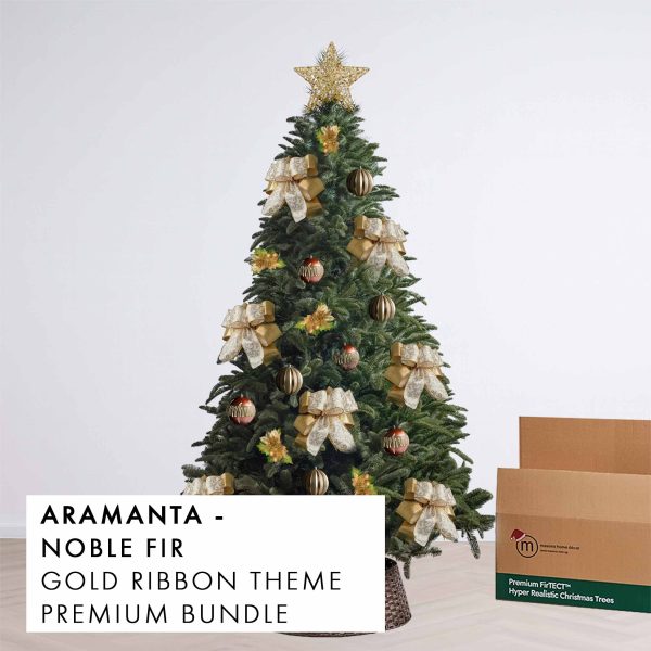 Gold Ribbon Christmas Tree Premium Bundle Aramanta by Masons Home Decor