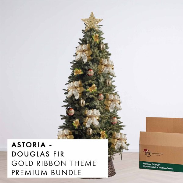 Gold Ribbon Christmas Tree Premium Bundle Astoria by Masons Home Decor