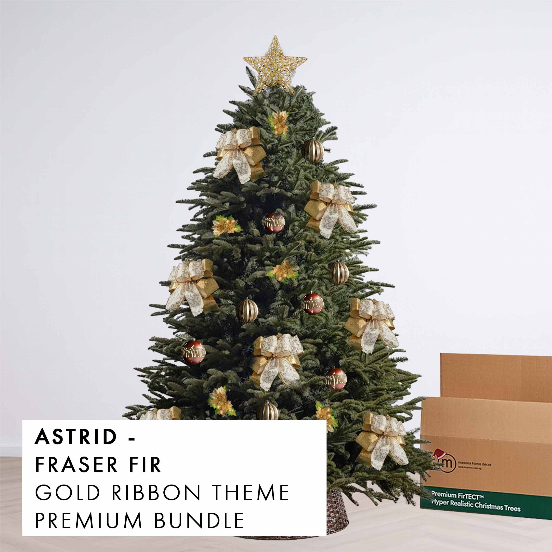 Gold Ribbon Christmas Tree Premium Bundle Astrid by Masons Home Decor