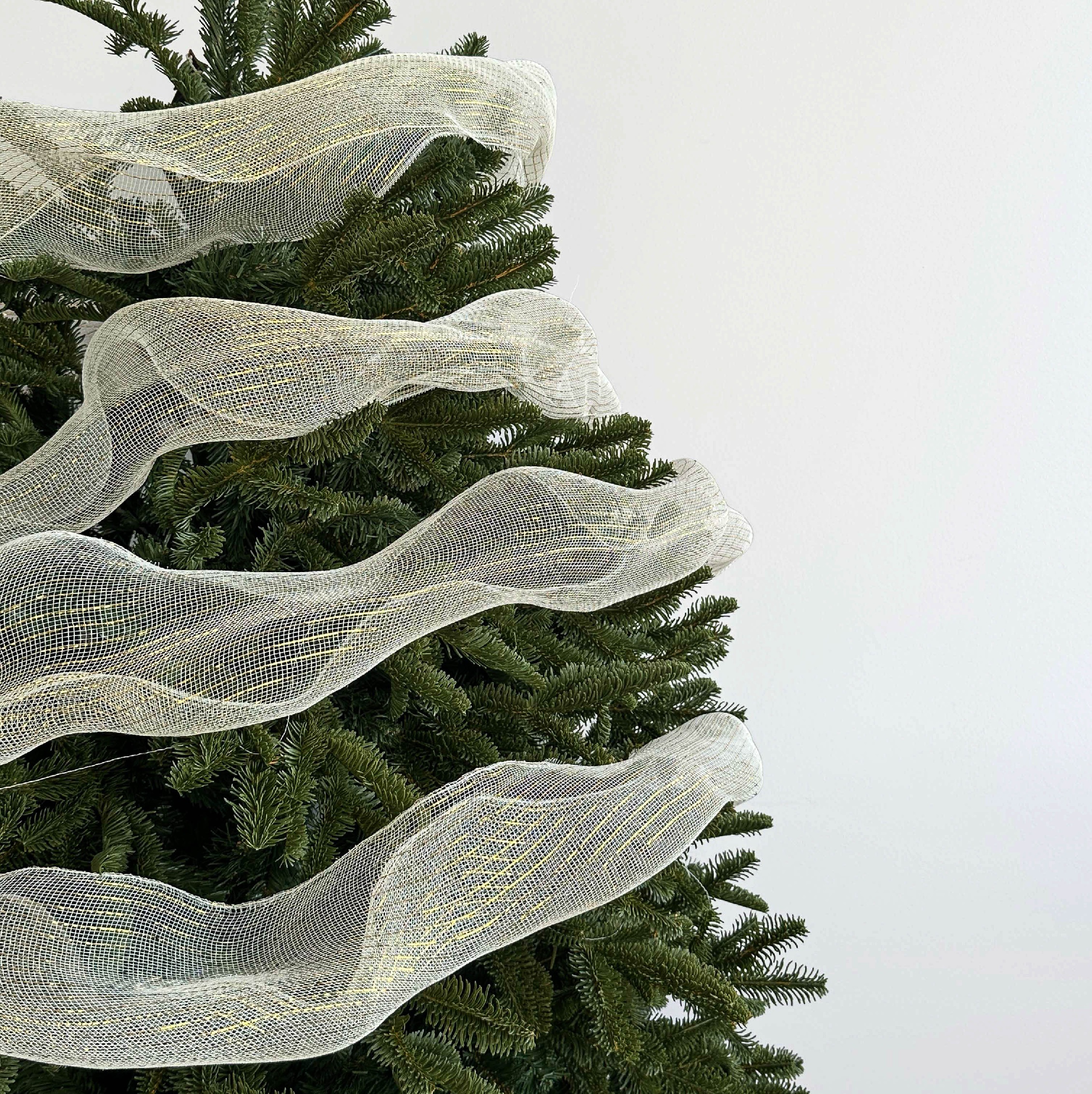 Glittery Mesh Ribbon Garland Gold by Masons Home Decor - Christmas Tree Singapore