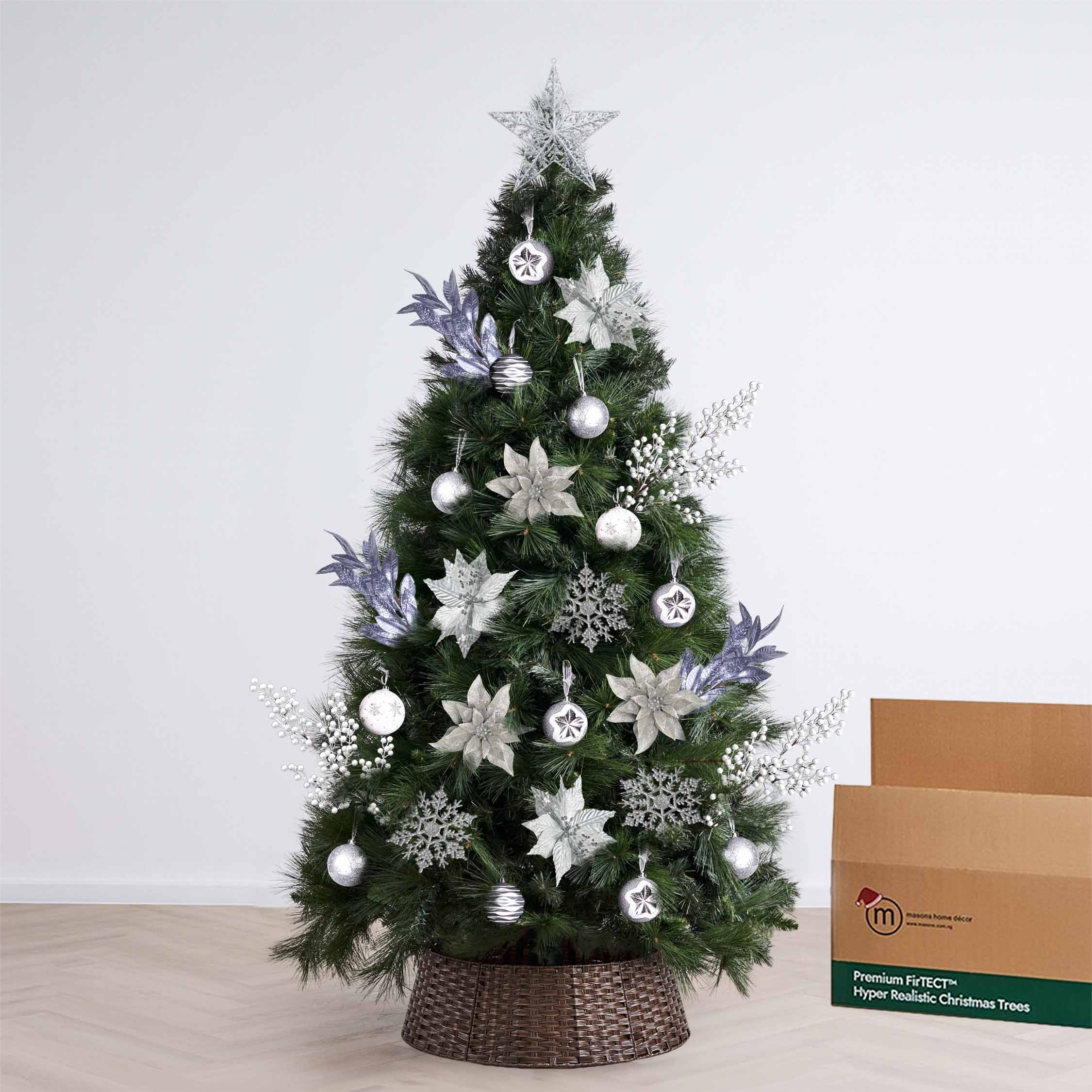 Silver Theme Christmas Tree Premium Bundle by Masons Home Decor - Christmas Tree Singapore