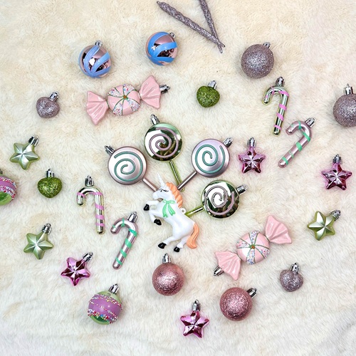 CANDIVÉ Unicorn Candy Tree Ornament Set Flatlay by Masons Home Decor - Christmas Tree Singapore