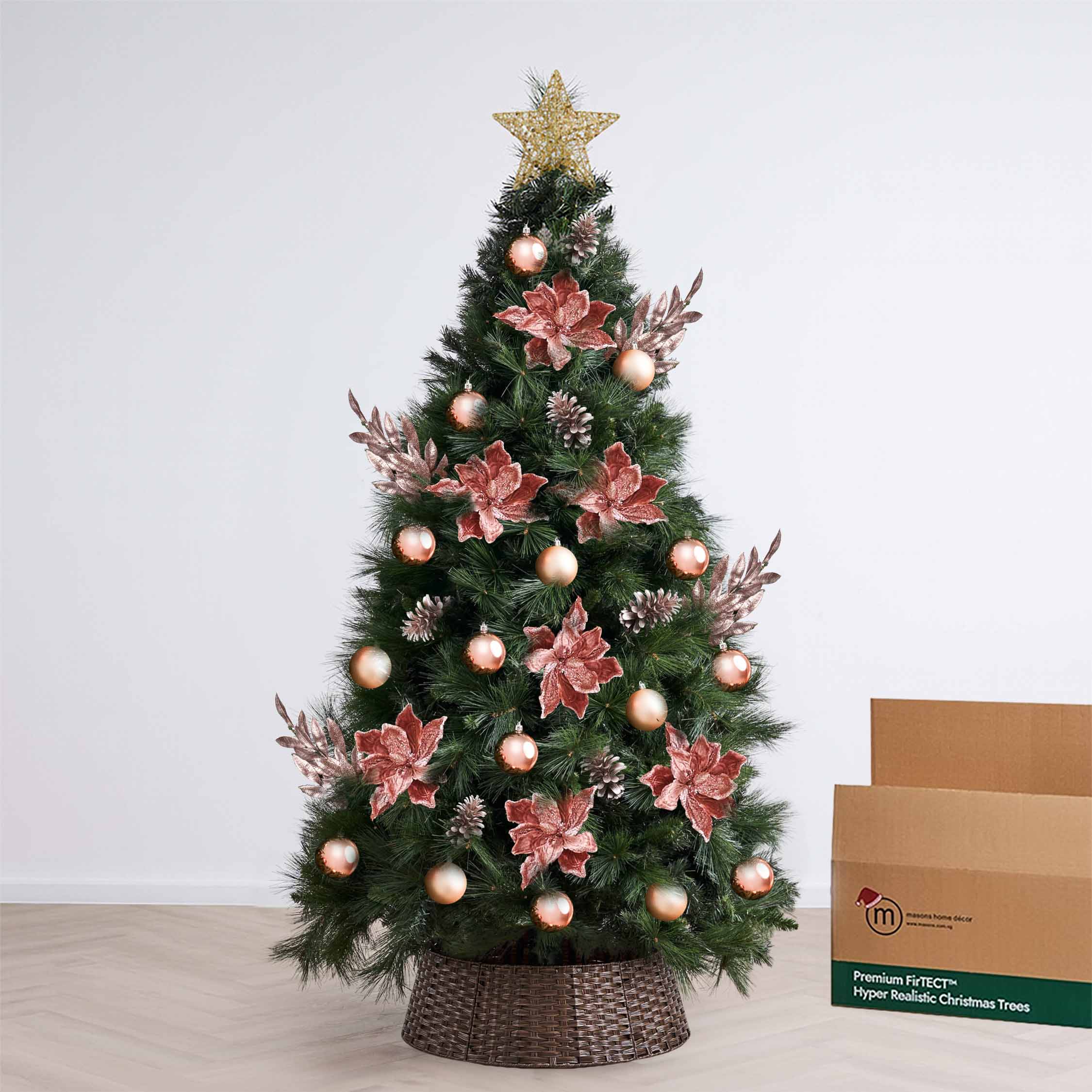 Rose Gold Theme Christmas Tree Premium Bundle by Masons Home Decor - Christmas Tree Singapore